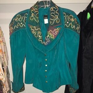 IIF Suit Set - Teal Embellished with Gold Accents